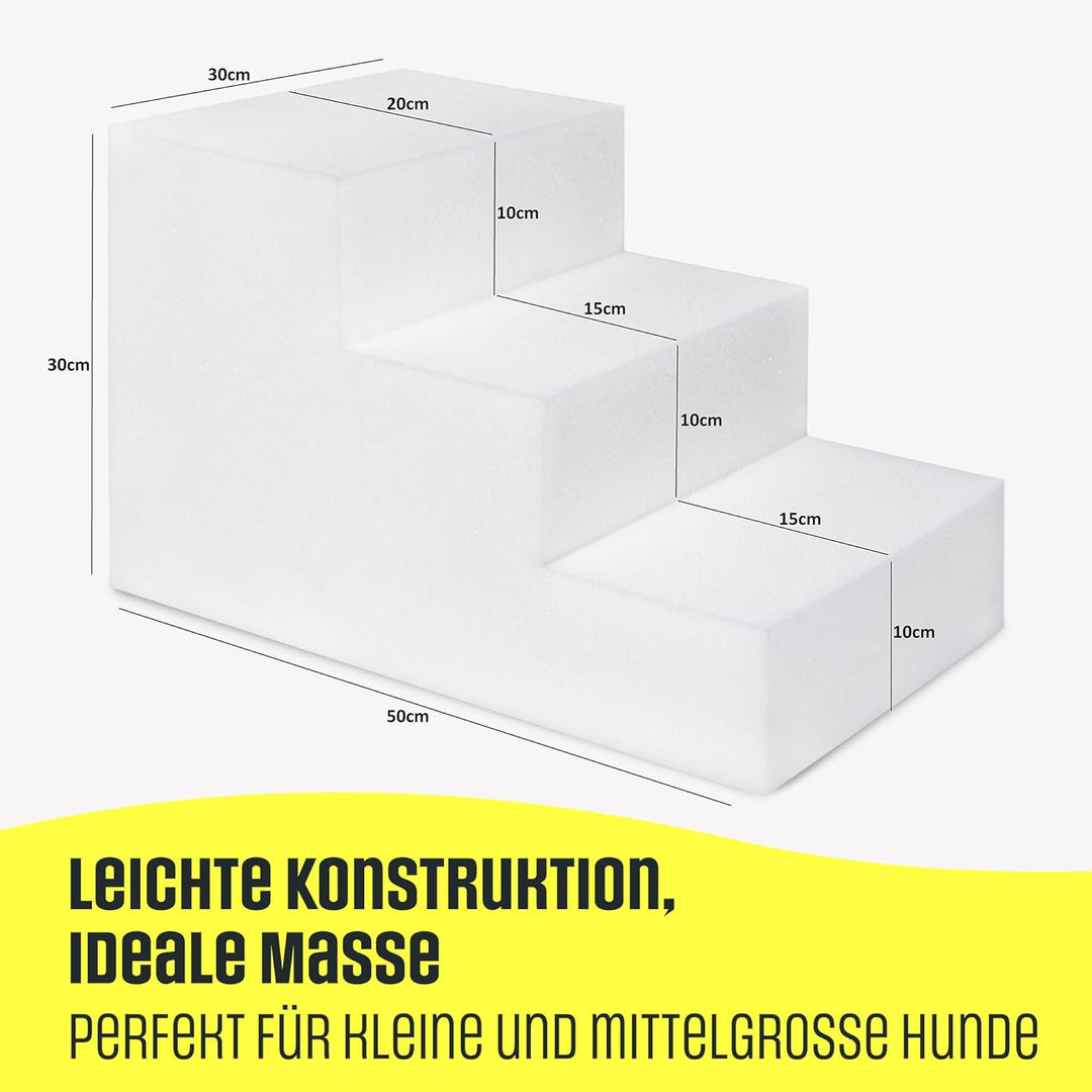 Hundetreppe 3 Stufen 30 cm (3x10cm) Haustiertreppe Hunde Treppe Wasserdicht rutschfest Waschbar Stab