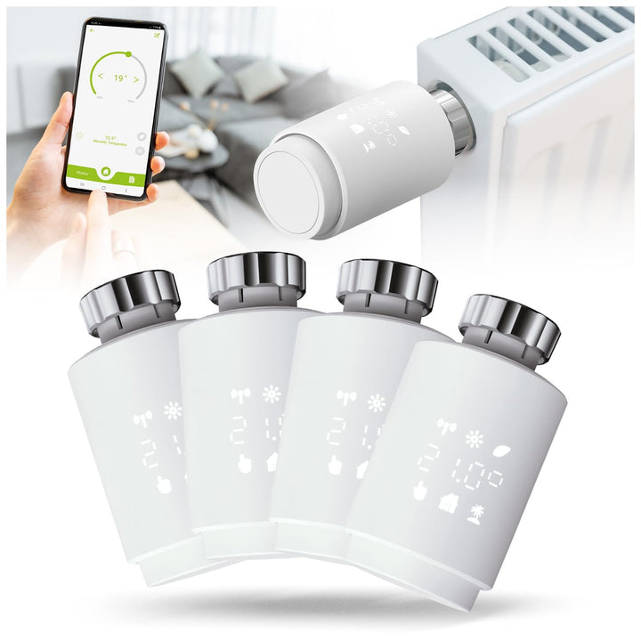 Olympia HT-02Y Smart Thermostat WiFi | Heizkörperthermostat Smart mit Tuya-App, Alexa & Google | Ein