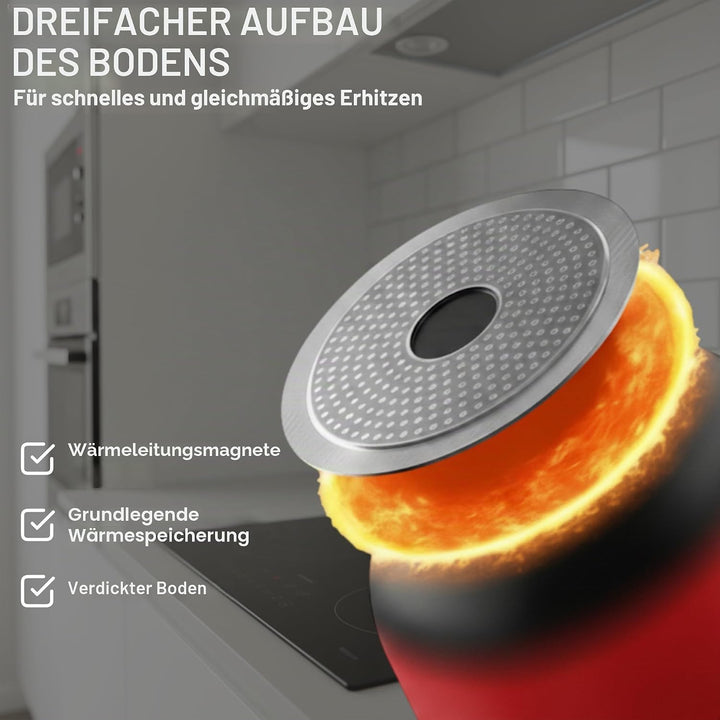Royal Swiss Kochtopf, Schwarz, 4l, Marmorbeschichtung, Glasdeckel, geeignet für Induktion & Ofen, Al