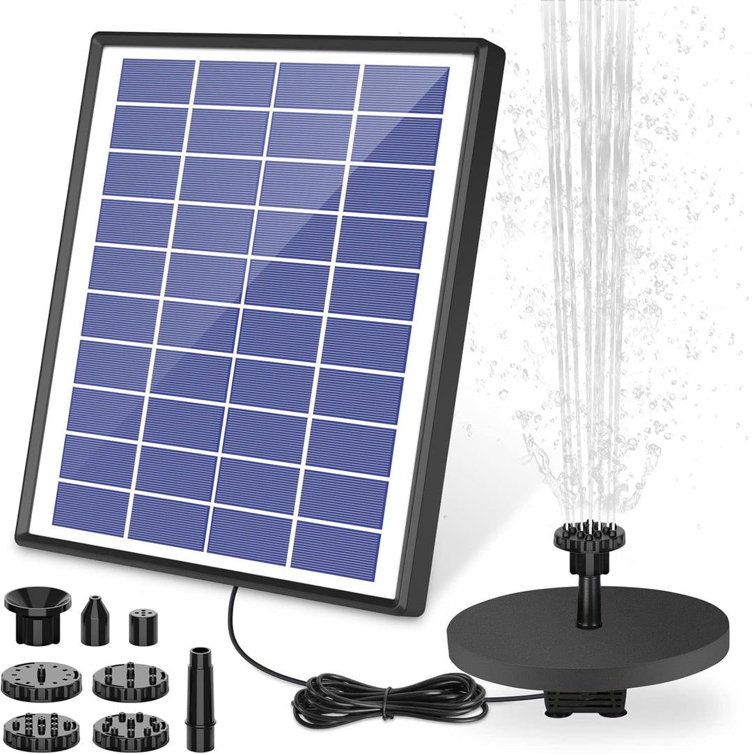 AISITIN 6.5W Solar Springbrunnen Eingebaute1500 mAh Batterie Upgraded Solar Teichpumpe Wasserpumpe S