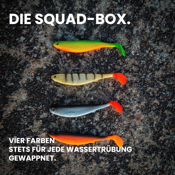 NØMIS Gummifisch Set | Premium Gummifische Set | Angelzubehör | Gummifische Hecht Zander Dorsch Bars