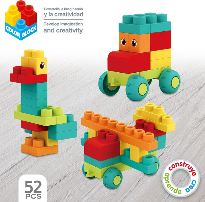 COLORBABY 49733 Flexi Kinderbausteine, inklusive 52 Teilen, Kinderspielzeug, Lernspielzeug, grosse B