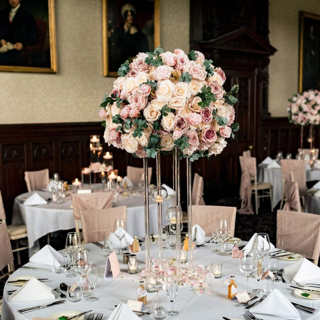 YALLOVE Set von 10, 40CM hohen Acryl Blumen Stand Clear Sockel für Hochzeit Event Party Requisiten,