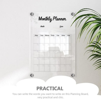 Milisten 1 Set Acryl Monatsplaner Tafel trocken abwischbar Kalender Tafel Tafel Transparent Nachrich