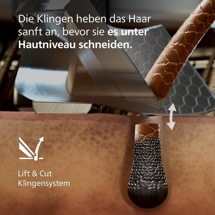 Philips Rasierer i9000 Prestige Ultra, Nass- und Trockenrasiererr, chrom, Druck- und Bewegungssensor
