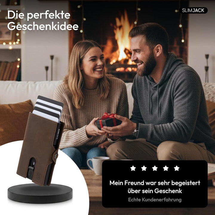 SlimJack® Wallet mit Münzfach - Jackster Wallet - Kreditkartenetui mit RFID-Schutz - Geldbeutel für