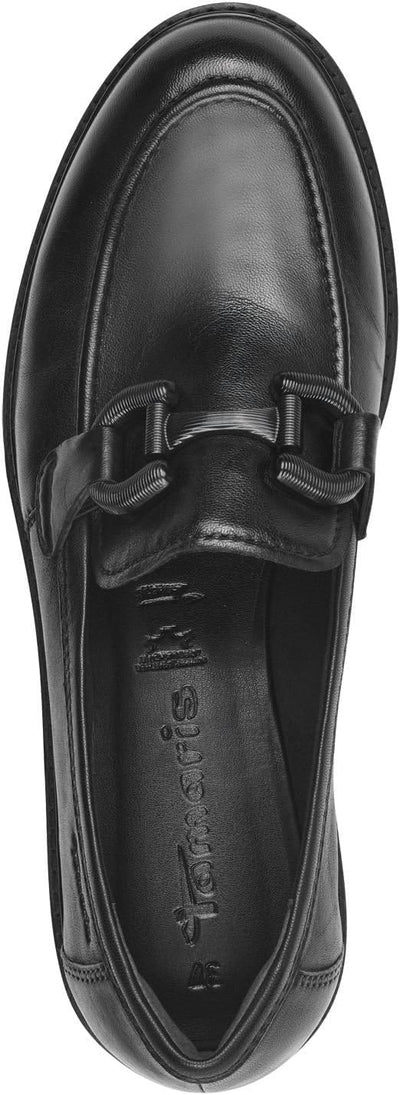 Tamaris Damen Slipper, Frauen Slip On,TOUCHit-Fussbett 38 EU Schwarz Black Leather, 38 EU Schwarz Bl