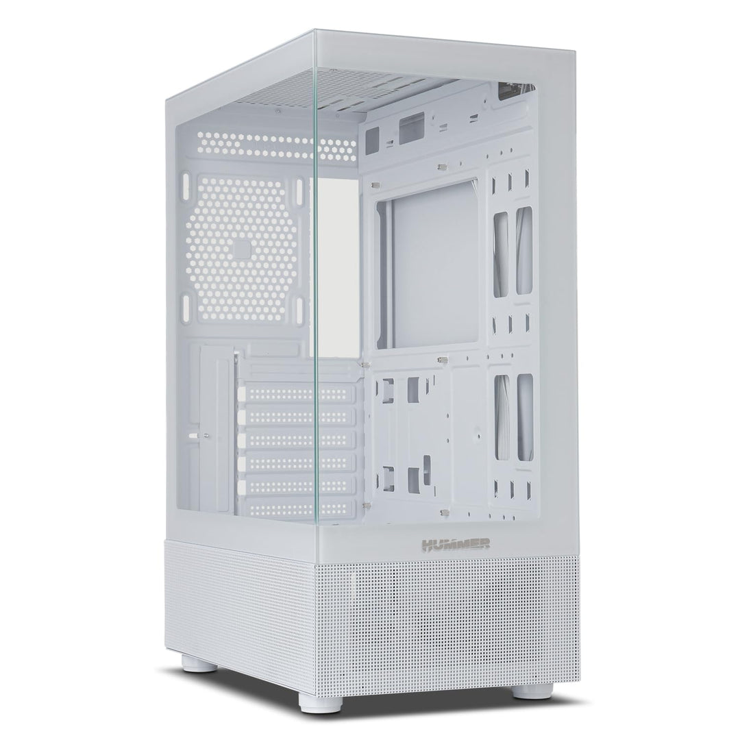 NOX XTREME PRODUCTS Hummer Vision White - Semitower ATX | M-ATX, Seiten- und Frontscheibe aus gehärt
