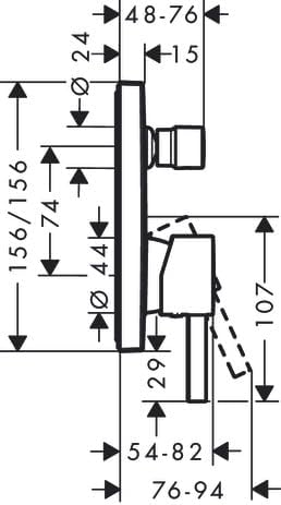 hansgrohe Wannenarmatur Finoris, Unterputz Badarmatur für 2 Funktionen, Mattweiss Mattweiss Wanne, M