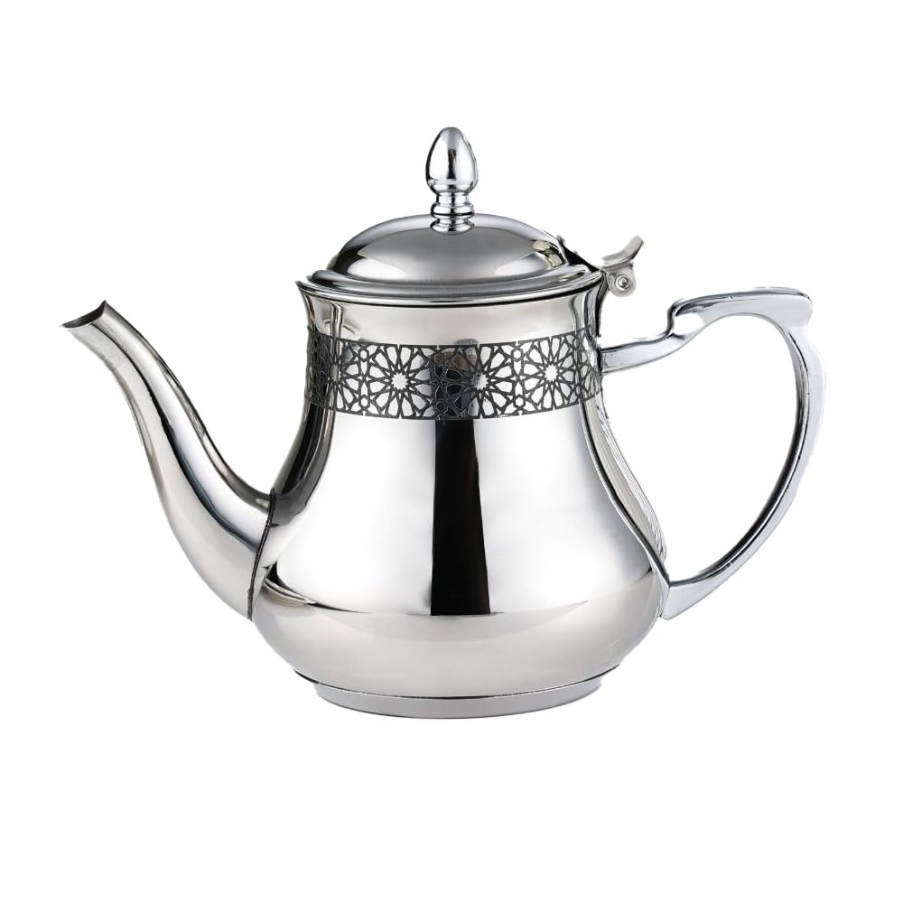Orientalische Induktions-Teekanne 1,5 L, Orientalisch Teapot aus Messing, mit integriertem Filter, t