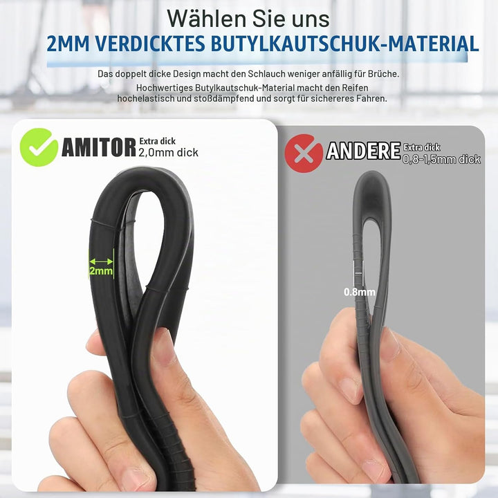 255x80 Reifen und Schlauch mit Silber Ventil Gerade, 10 x 3 Zoll Offroad Ersatzreifen Schlauch E Sco
