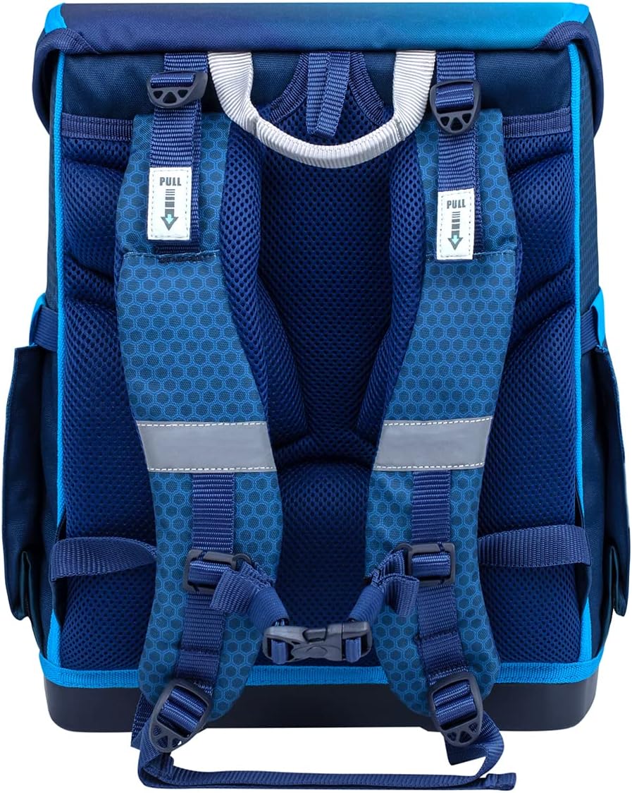 Belmil ergonomischer Schulranzen Set mit Regenschutz 5 -teilig für Kinder 1-4 Klasse Grundschule/ Br