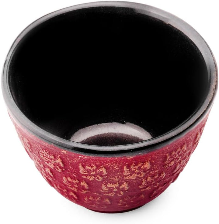 Bredemeijer rotes asiatisches gusseisernes Teekannen Set 0.6 Liter mit 2 Tassen