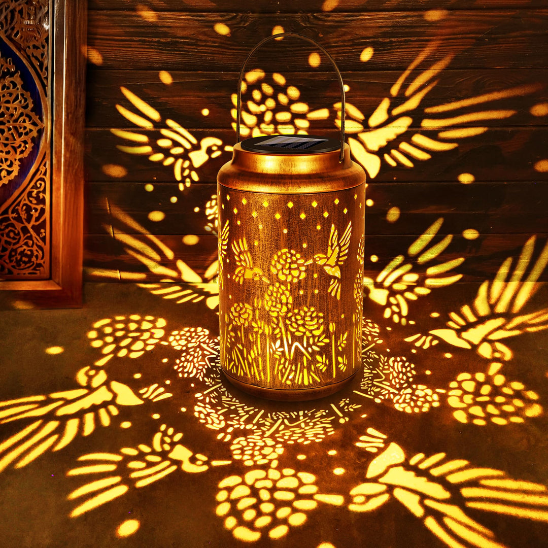 Geschenke für Frauen Mama Oma, Kolibri Solarlaterne für Aussen Wasserdichte Gartendeko – Hängend Lat