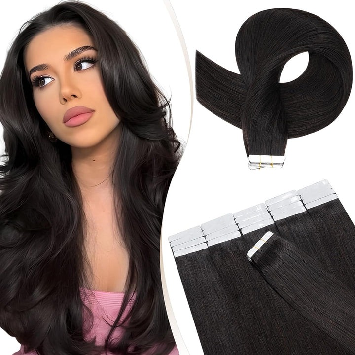 Elailite Tape Extensions Haarverlängerung - Invisible Tape Extensions Echthaar - Remy Real Human Hai