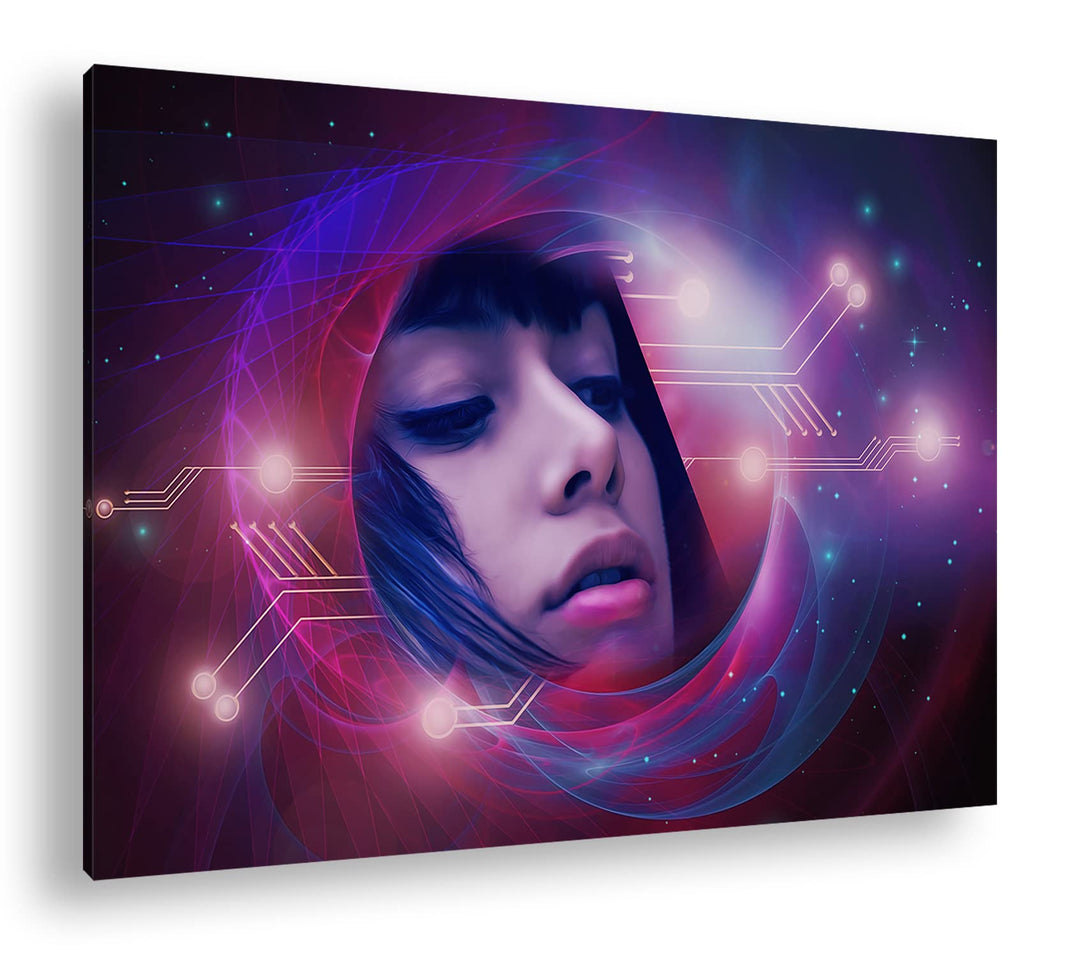 deyoli fantasievolle Science-Fiction Welt Format: 80x60 als Leinwandbild, Motiv fertig gerahmt auf E
