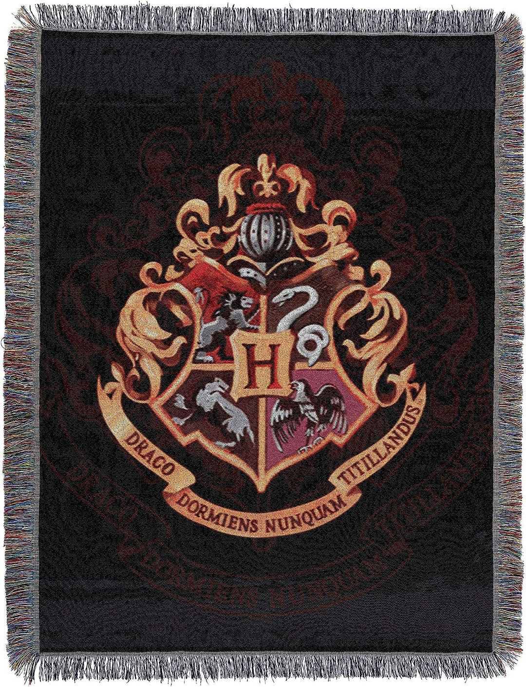 Northwest Gewebte Tapisserie-Überwurfdecke, 122 x 152 cm, Schwarz