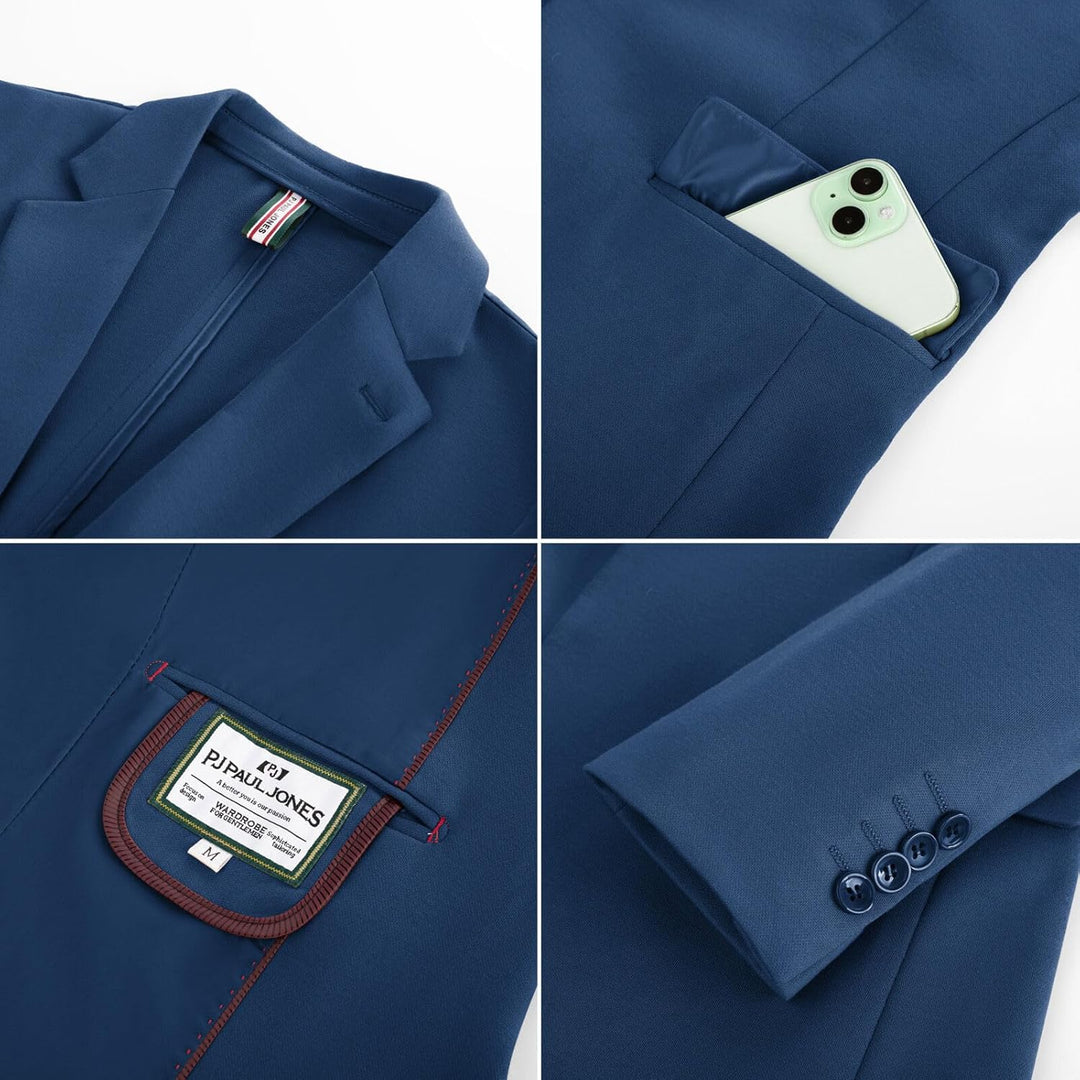 PJ PAUL JONES Herren Sakko Sportlich Freizeit Blazer Jackett 1 Knöpfe Modern Regular Fit Anzugjacke