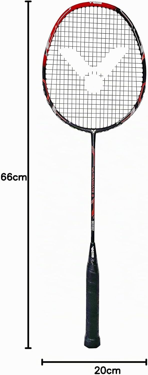 VICTOR Ultramate 6 Badmintonschläger für Einsteiger aus Carbon + Aluminium schwarz/rot Ultramate 6 S