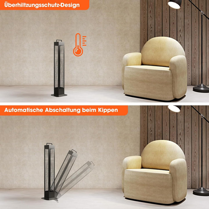Infrarot Stand-Heizstrahler 1400W, Infrarotheizung standgerät, Quarzstrahler, Terrassenheizer, Infar