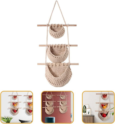 Cabilock Obstkorb Zum Aufhängen - Und Obstnetz Hängende Obstkörbe Für Die Küche Dekorativer Aufbewah
