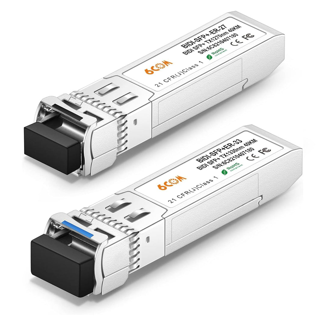 EIN Paar 10G SFP+ Bidi Transceiver, 10GBase-BIDI 1270 nm/1330 nm SMF, bis zu 40 km, kompatibel mit C