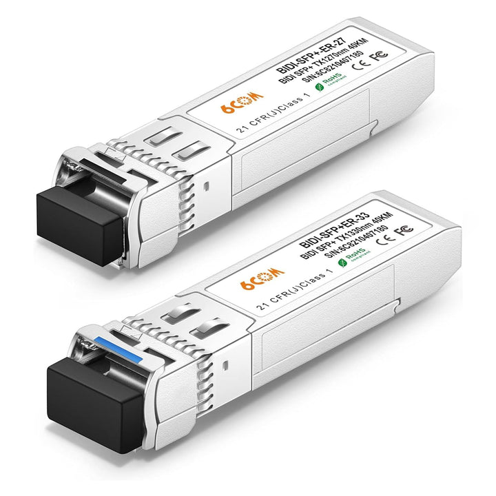 EIN Paar 10G SFP+ Bidi Transceiver, 10GBase-BIDI 1270 nm/1330 nm SMF, bis zu 40 km, kompatibel mit C
