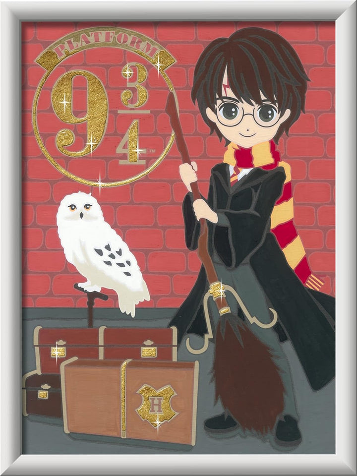 Ravensburger - CreArt D-Serie: Harry Potter, Abflug nach Hogwarts, Malen nach Zahlen, enthält eine v
