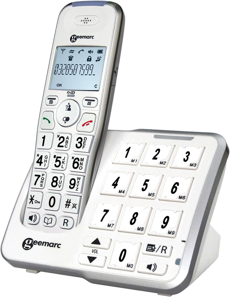 Geemarc AmpliDECT 295 PHOTO Grosstastentelefon mit 10 Direktwahl-Fototasten und optischer Anrufanzei