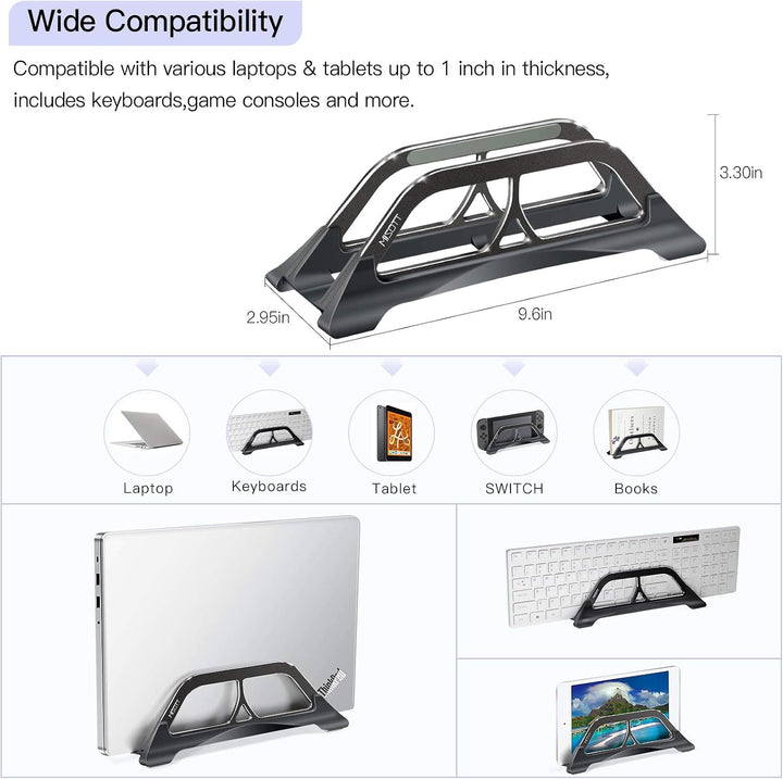 Vertikaler Laptop Ständer, Platzsparender Computer Ständer, Automatisch greifender Laptop Halter stä