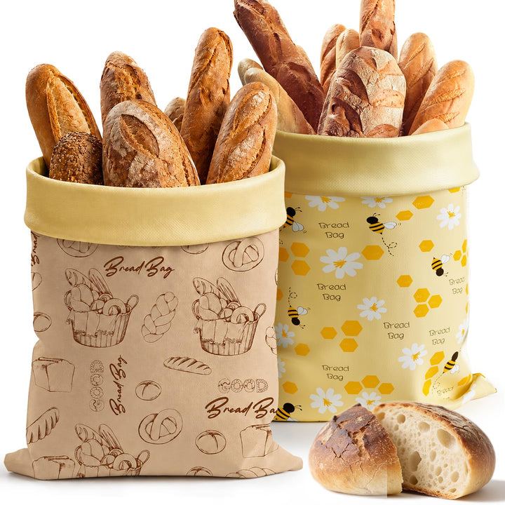 Aofmee Wiederverwendbare Bienenwachs Brotbeutel 43×33 cm, natürliche Bienenwachs-beschichtete Baumwo