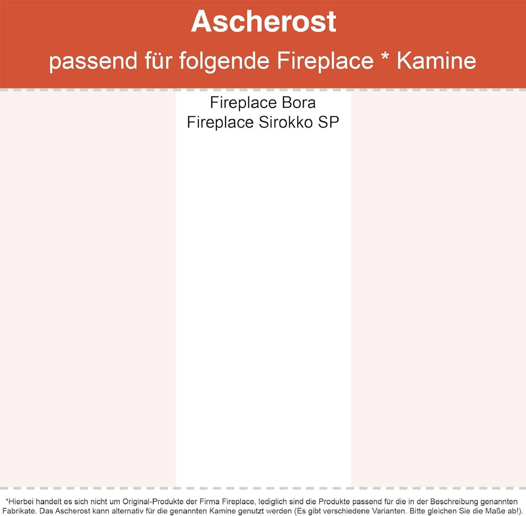 Kaminrost/Ascherost Eckig 173 x 138 x 10 mm passend für Fireplace ** Kaminöfen inkl. Modellübersicht