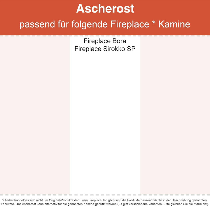 Kaminrost/Ascherost Eckig 173 x 138 x 10 mm passend für Fireplace ** Kaminöfen inkl. Modellübersicht