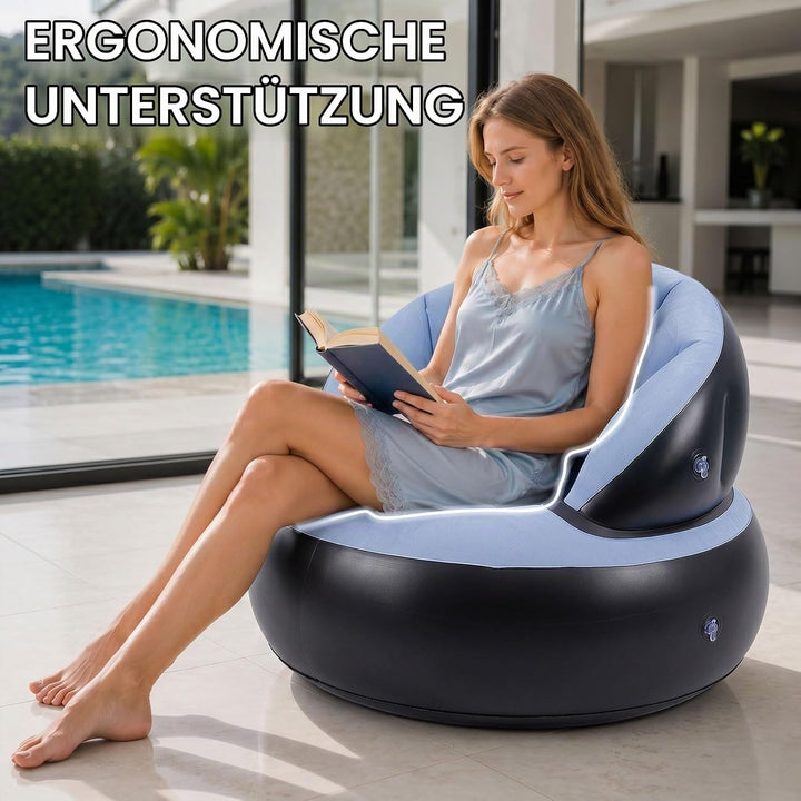 Aufblasbares Sofa in Muschelform, Aufblasbarer Stuhl Leicht zu Reinigen, Verhindert Luftlecks, Beflo