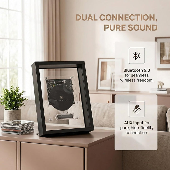 Musikrahmen-CD-Player, Wandmontage, Musik-Dekorativer Bilderrahmen, mit Fernbedienung/5.0 Bluetooth/