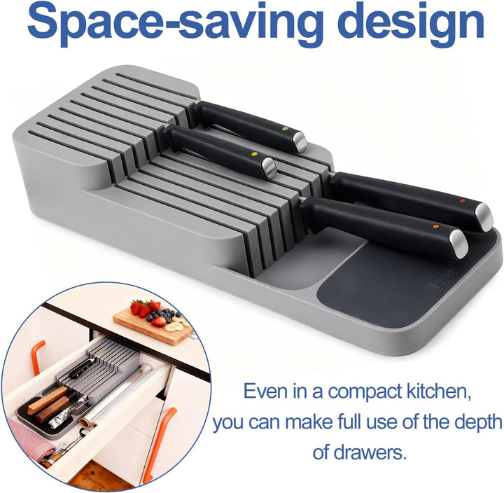 Zweistufiger Messer Organizer Schublade,Bogoro Zweistöckige Messeraufbewahrungsbox,Messerblock Schub
