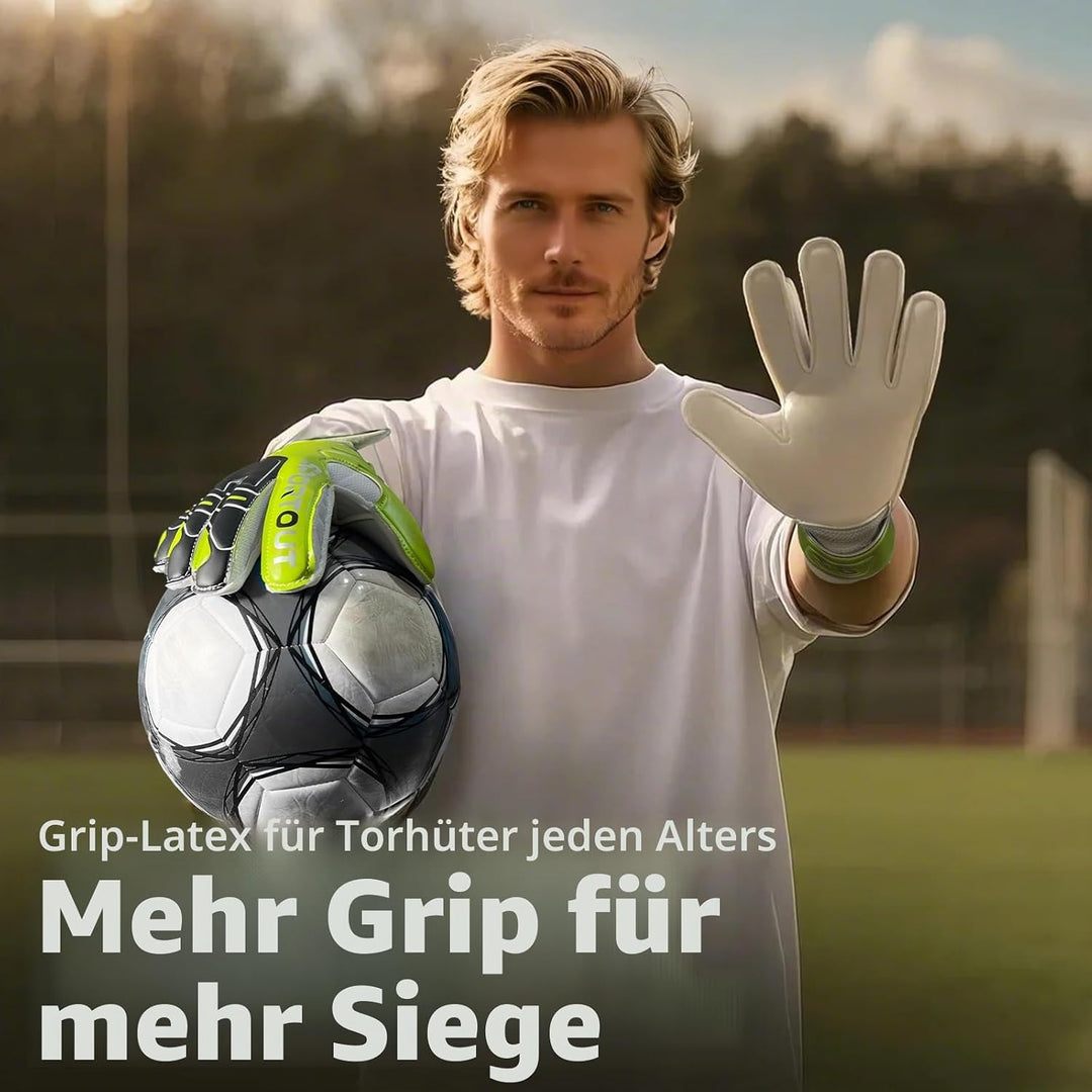 Jugendliche und Erwach,Kinder sener Torwarthandschuhe mit Fingersave，Rutschfes，Gewährung von Starken