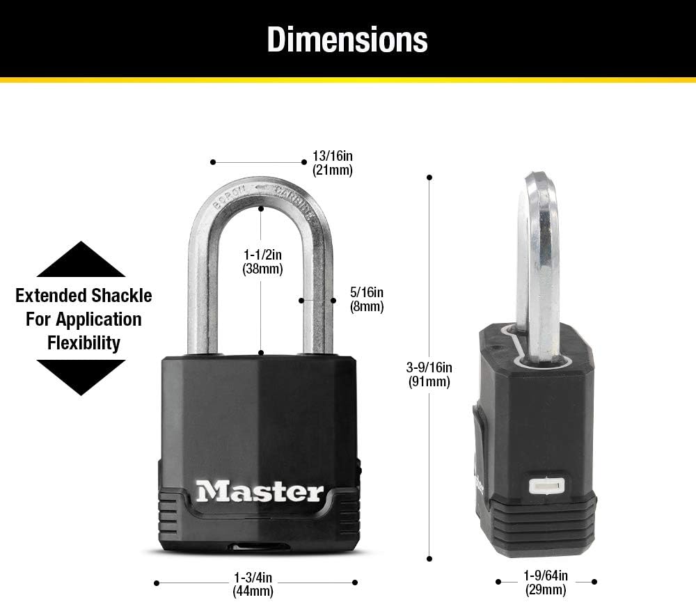 Master Lock M115XKADLFCCSEN M115XKADLF Laminiertes Vorhängeschloss, Originalversion Original version