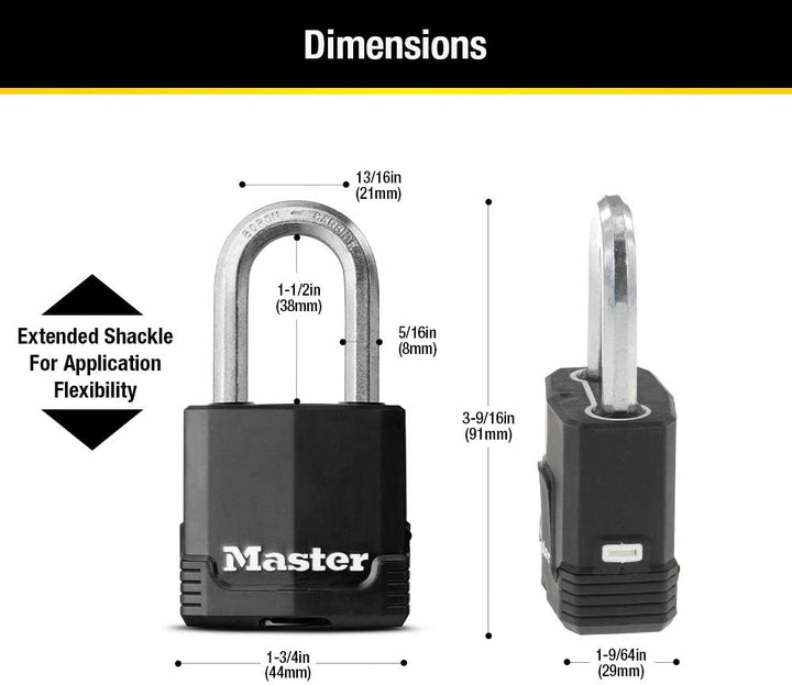 Master Lock M115XKADLFCCSEN M115XKADLF Laminiertes Vorhängeschloss, Originalversion Original version