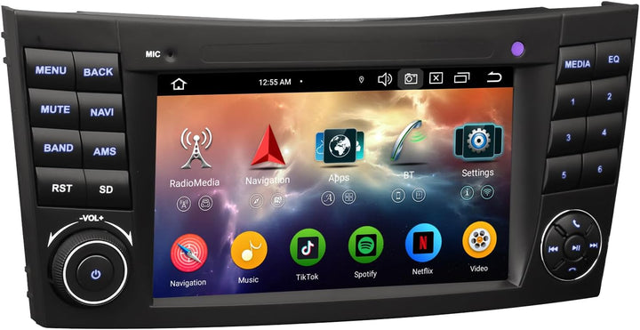 Erisin 8-Kern 4GB RAM 64GB ROM 7 Zoll 2 Din Android 14 Autoradio Bluetooth für Mercedes Benz E Klass