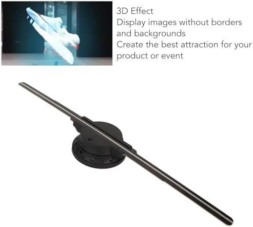3D Hologramm Fan, 16,9 Zoll 3D Hologramm Projektor Werbedisplay mit 234 LED Perlen, WiFi Bluetooth 3