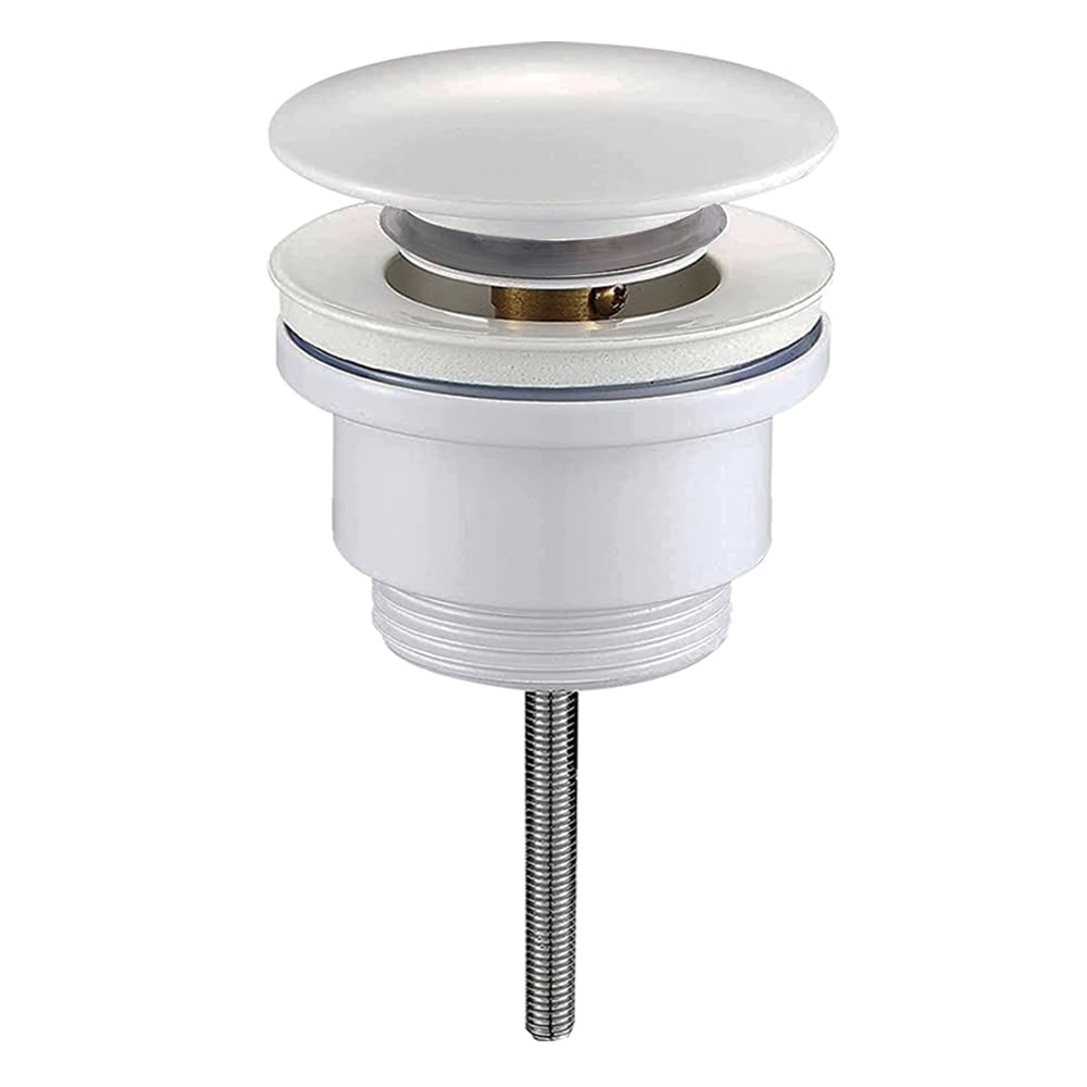 Kibath L490671 Weisses Universal Clic Clac Ventil Push-up Ablaufgarnitur für Waschbecken und Bidet,