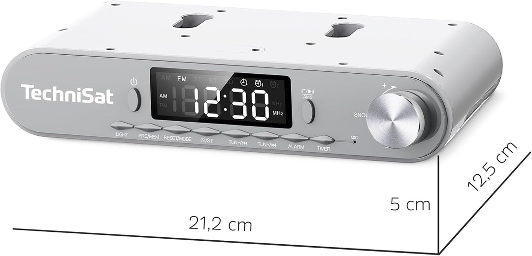 TechniSat Viola Küchenradio - Unterbau Radio mit UKW/FM, LED Display, Arbeitsleuchte, Timer, Bluetoo