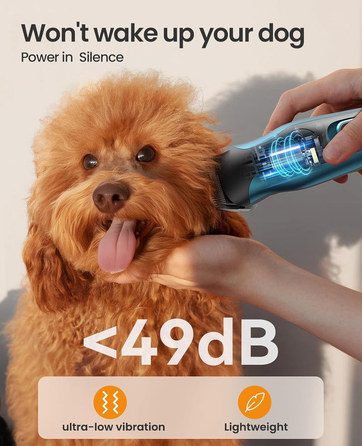 oneisall Leise Hundeschermaschine & Pfotentrimmer 2 in 1 Set, Profi Schermaschine Hund Katze für lan