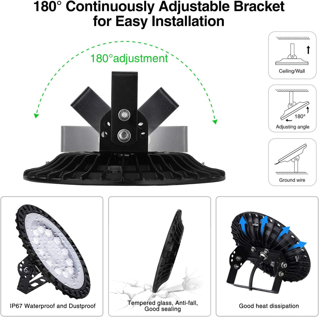 Sararoom 50W LED Strahler Hallenstrahler, 2 Pack 4000LM UFO Industrielampe Werkstattlampe, 6500K Kal