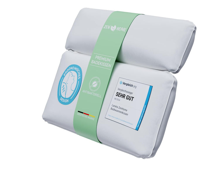 Laneta Badewannenkissen - Ergonomisches Badekissen mit 4D-Spezialschaumfüllung [Designed in Germany]