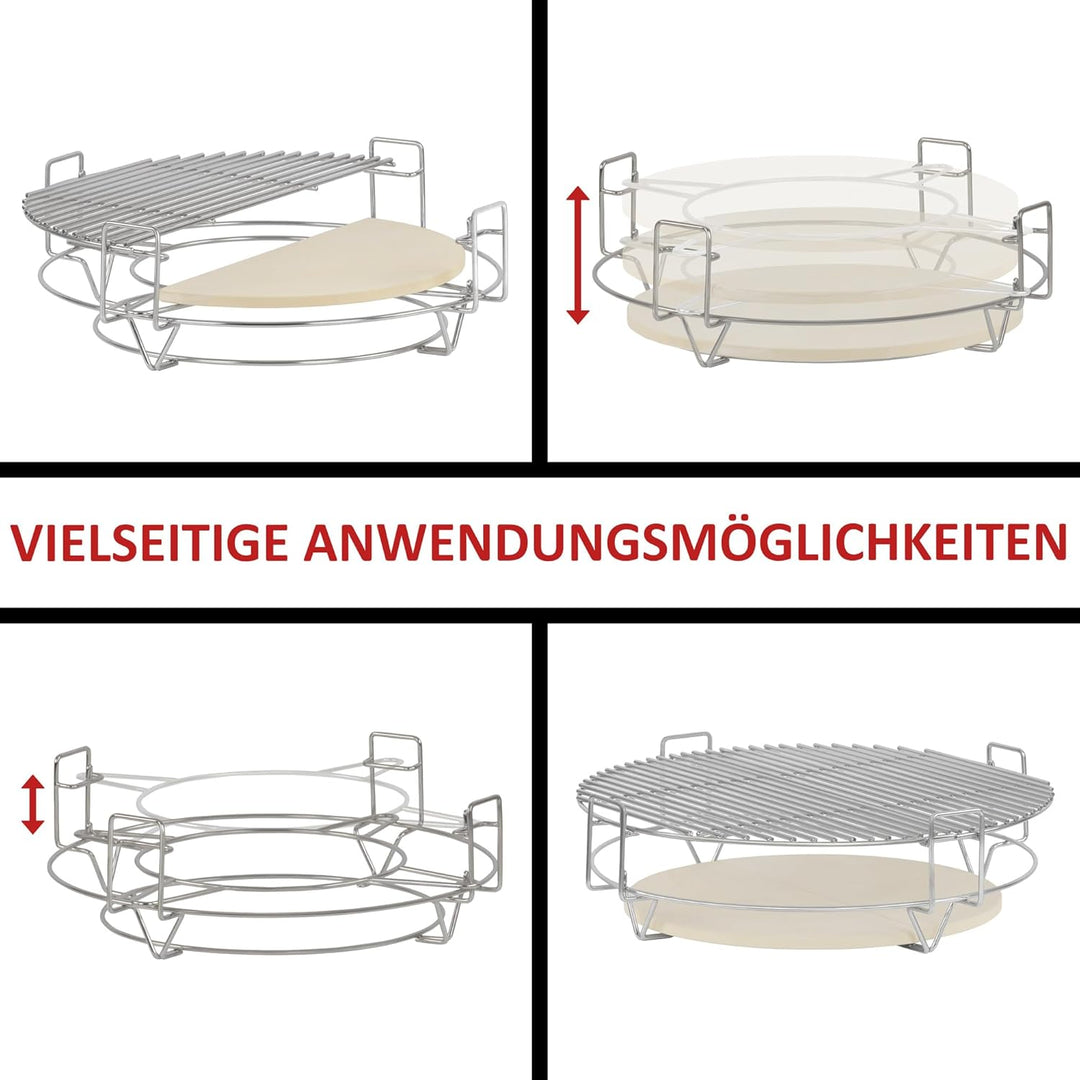 BBQ-Toro flexibles Kochsystem für Kamadogrill Ø 52 cm | Edelstahl Grillaufsatz 3 Ebenen mit Grillros