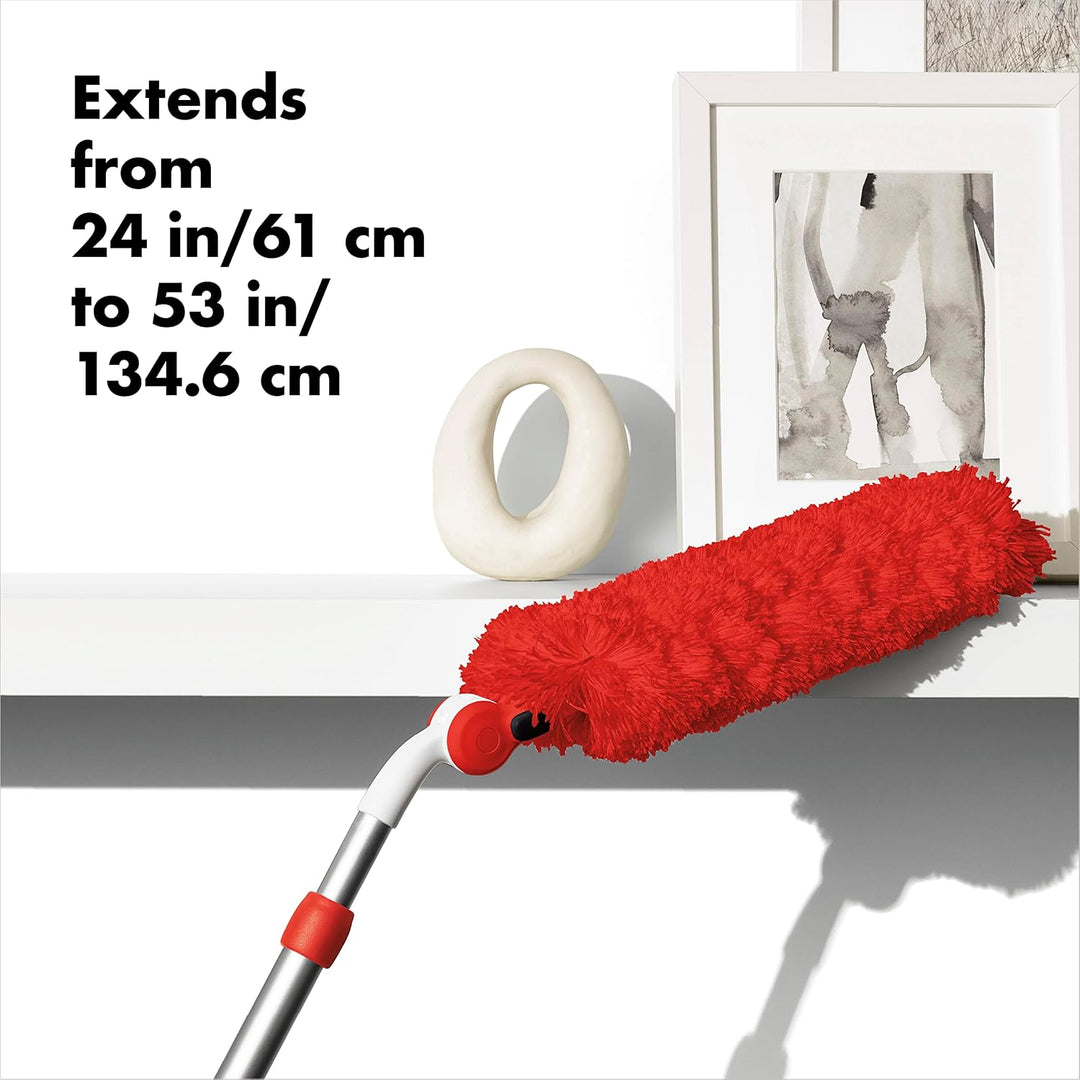 OXO Good Grips Mikrofaser-Staubwedel mit Teleskopstange 1-Pack Extendable Duster (Pack of 1), 1-Pack
