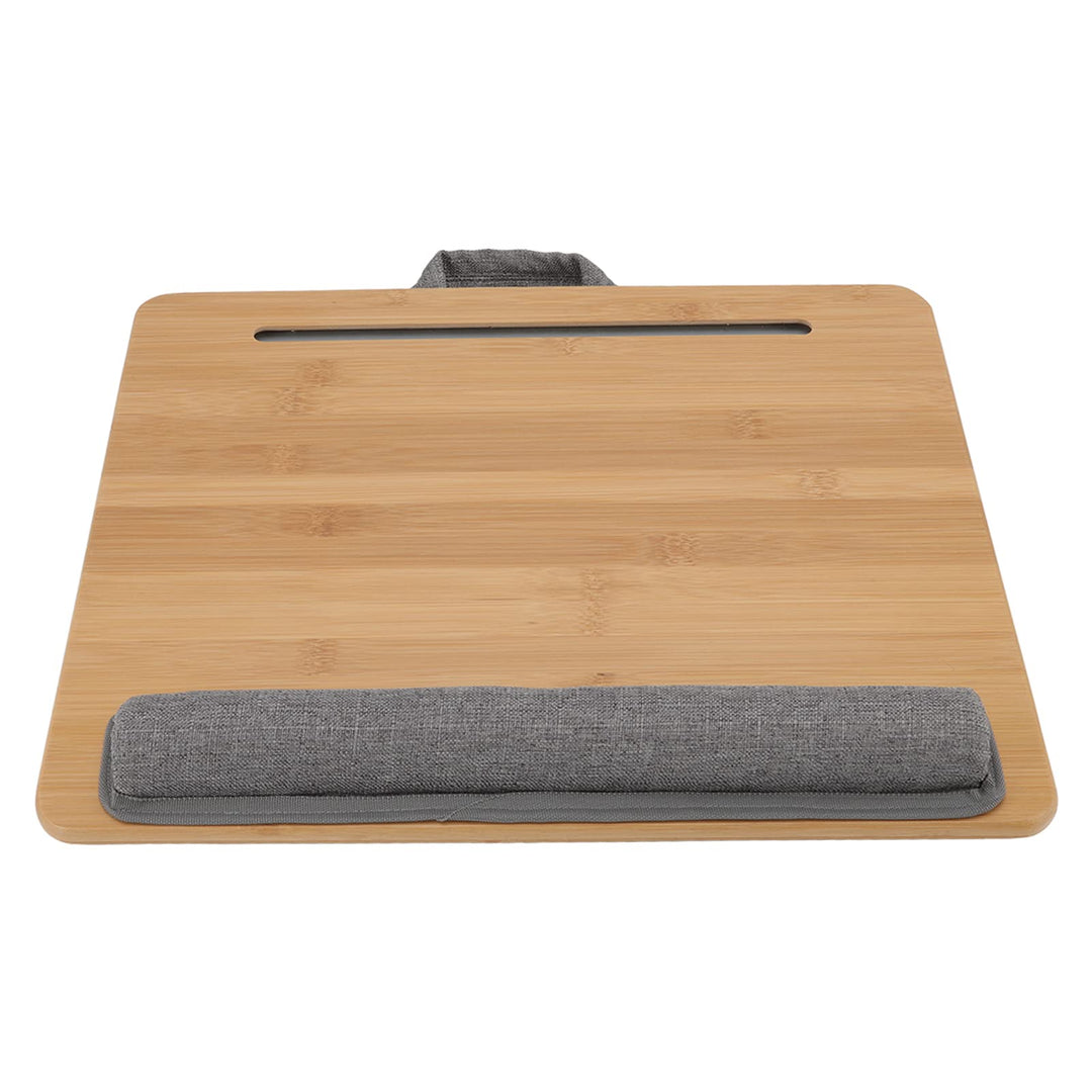 Haofy Laptop Schreibtisch, 42 X 34 cm Bambusplatte mit Kissen und Handgelenkauflage, Schossständer f