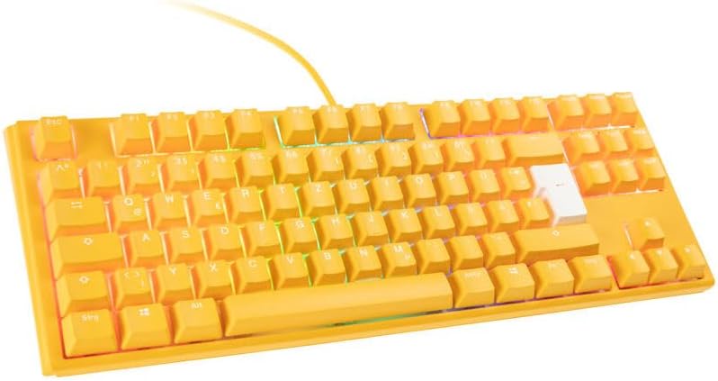 Ducky One 3 Yellow - Mechanische Gaming Tastatur Deutsches Layout im TKL-Format (80% Keyboard) mit C